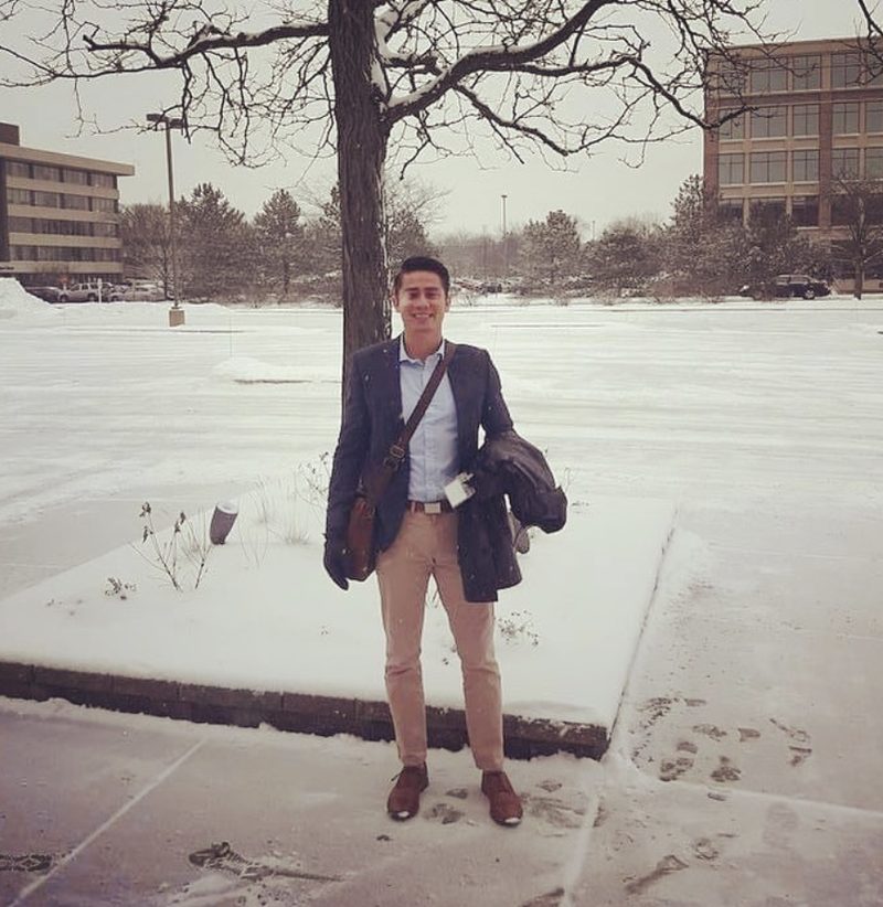 Roberto en la nieve